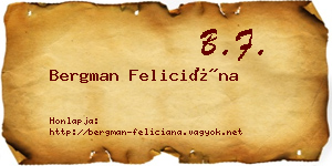 Bergman Feliciána névjegykártya